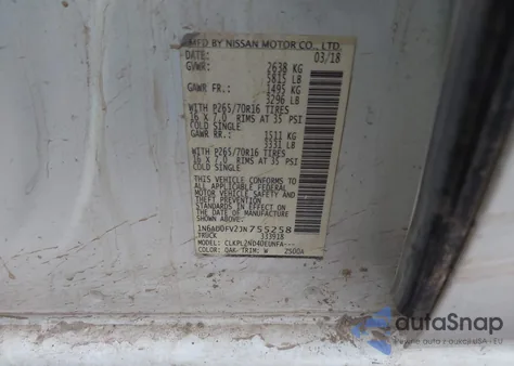 2018 Nissan Frontier Sv из США, поврежденный, VIN 1N6AD0FV2JN755258